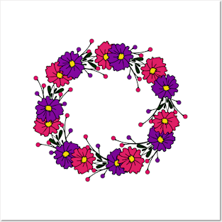 Floral wreath Posters and Art